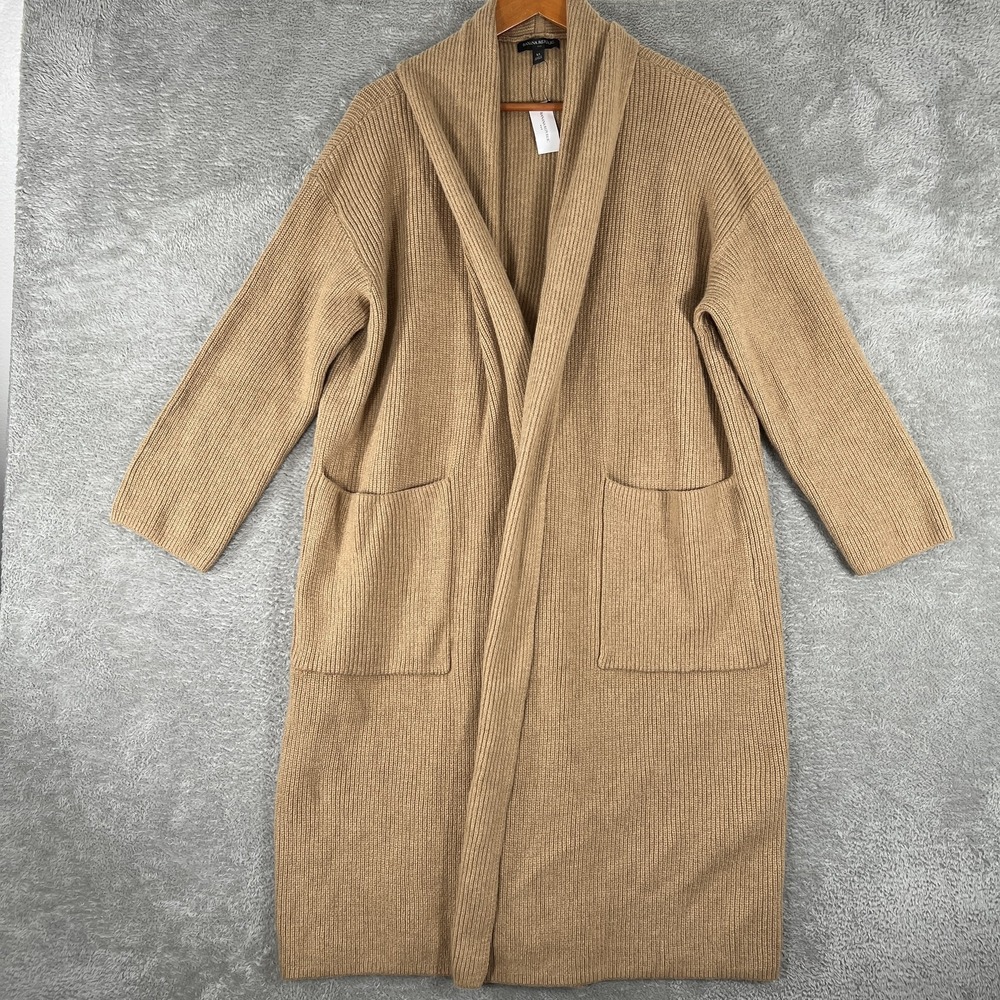 Banana Republic Camel Ribbed Long Open Front Cardigan